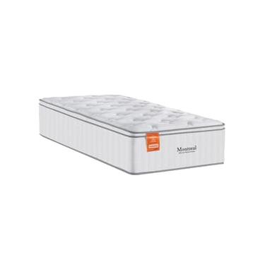 Imagem de Colchão de Solteiro Inducol Montreal com Europillow e Revestimento em Tecido Malha 28x88x188cm - Branco
