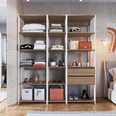 Imagem de Guarda Roupa Closet 3 Peças com 2 Gavetas e 14 Nichos Easy - Prodecor