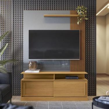 Imagem de Rack Home Painel Tv Até 60 Polegadas Chicago Tauari Com Cinza Peroliza