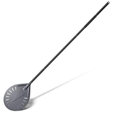 Imagem de Casca de pizza de torneamento de alumínio, casca de pizza de 22 cm com alça longa removível de 83 ou 121 cm, pá de pizza luxuosa para assar pão de pizza caseiro