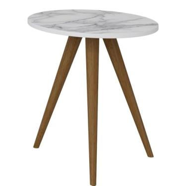 Imagem de Mod Retro Mesa Circular 1006 Be Life Branco/Carrara 450X515X450 mm