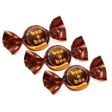 Imagem de Kit 3 Bombom Bon O Bon Sabor Brigadeiro 15g com 1 Unidade - Arcor