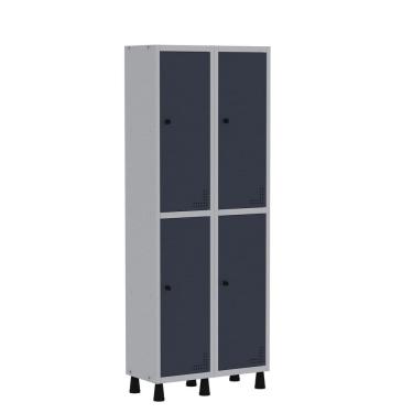 Imagem de Roupeiro Aco Light 2v 04 Portas Gr302/4pri Cinza/Azul