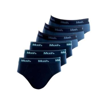 Imagem de Kit com 6 Cuecas Infantil Slip Mash 193.01, Azul, G