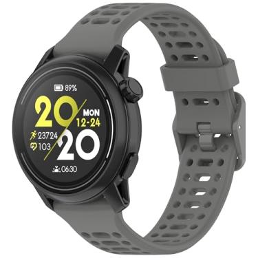 Imagem de hengkang Pulseiras de relógio de 22 mm adequadas para COROS PACE 3, mulheres e homens, pulseiras de substituição de silicone de liberação rápida para smartwatch COROS APEX 46 mm/COROS APEX PRO (cinza)