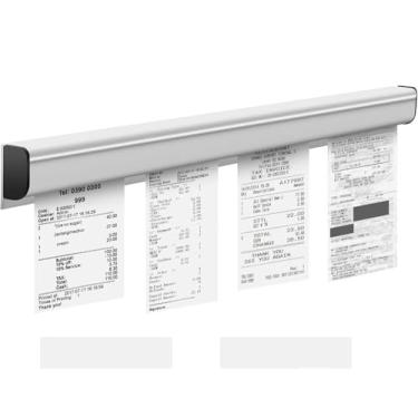 Imagem de Suporte de pedido de cozinha de 30,5 cm, suporte de recibos de parede de alumínio com fita dupla face, suporte de bilhete de trabalho para cozinha comercial, cafés, bares, bares, trilho de exibição de