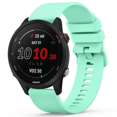 Imagem de Vancle Pulseiras de silicone macio para Garmin Forerunner 255/265 e Vivoactive 4/Venu 3/2, pulseiras de substituição esportivas de silicone macio para mulheres e homens (verde menta)