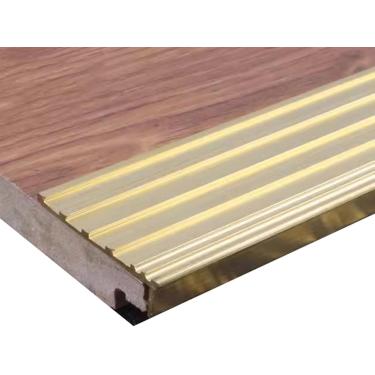 Imagem de Tira de transição de latão com moldagem em L para escadas, protetor de borda de degrau de 3/4/5 cm de largura, tira de acabamento de limiar de porta dourada, degraus de barra de nariz de esc