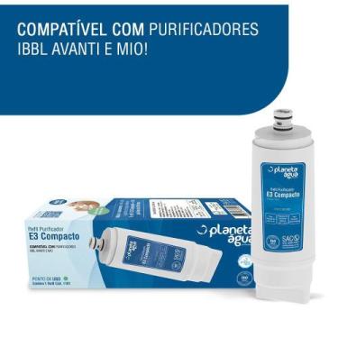 Imagem de Kit 2 Unidades Refil Filtro Planeta Água E3 Compacto Compatível Purifi
