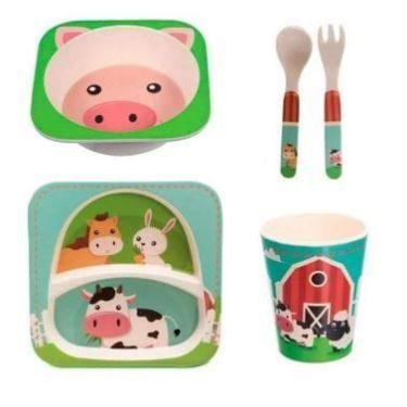 Imagem de Jogo Refeição Infantil EcoFriendly 5 Peças Mimo BF20197 - Mimo Style
