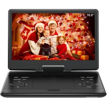 Imagem de PJGCWB Leitor de Dvd Portátil de 16,9" com Tela Hd Grande de 14,1", Alto-Falante de Alto Volume, com Bolsa de Transporte Extra, Suporta Bateria Embutida de 4 A 6 Horas e Usb/Cartão Sd/Tv Sincronizada