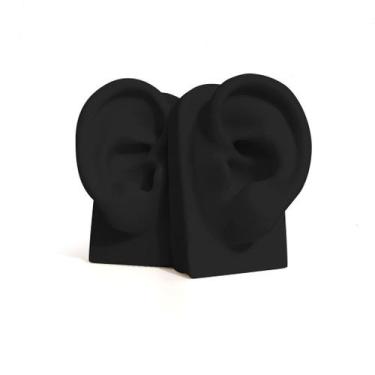 Imagem de Par de Orelha de Silicone Vertical Preto - J&F