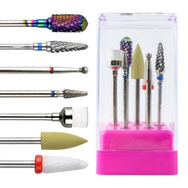 Imagem de Kit 7 Broca Cerâmica Tungstênio Diamantada Limpeza + Suporte - Arte Se