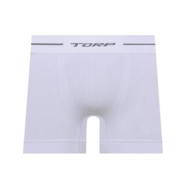 Imagem de Cueca Boxer Torp Microfibra Sem Costura Branco - Ref 8001, M, Branco