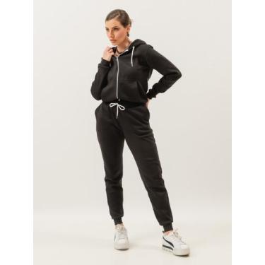 Imagem de Conjunto de moletom Blusa Calça Agasalho Touca Abrigo de Frio - Gisele