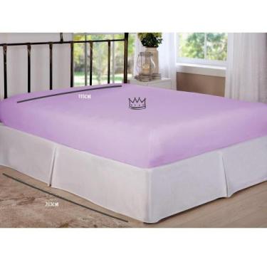 Imagem de Lençol de Elástico Avulso King 1,93m x 2,03m Lilás Arrumadinho Enxovai