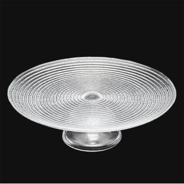 Imagem de Prato de Bolo de Vidro com Pé Transparente Starlight 32 x 10cm - Vyllu