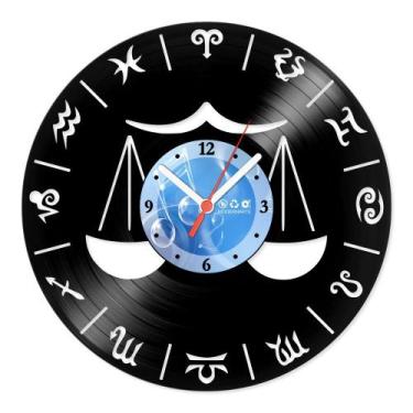 Imagem de Relógio De Parede Disco Vinil Horóscopo - Signo Libra - VHO-007 - Mode