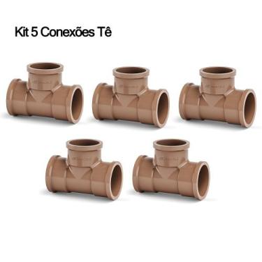 Imagem de Kit 5 e 10 Conexões de Água Fria Krona 3/4 25mm Marrom/Soldável Joelho