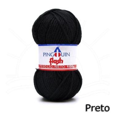 Imagem de Lã Flash Pingouin 100g, 0100 PRETO