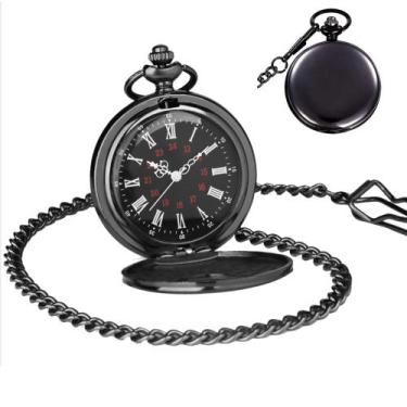 Imagem de Relogio De Bolso Com Cordão Corrente Estilo Antigo Preto - Things Nerd