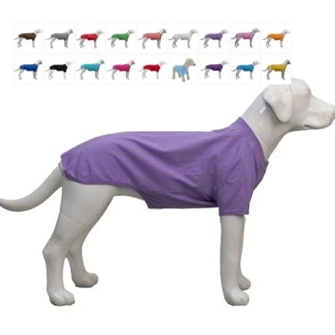 Imagem de Lovelonglong 2019 Trajes de animal de estimação Roupas de cachorro roupas em branco Camisetas para cães grandes médios pequenos 100% algodão 18 coresLovelonglong B-S (for Bulldog -15lbs) violeta