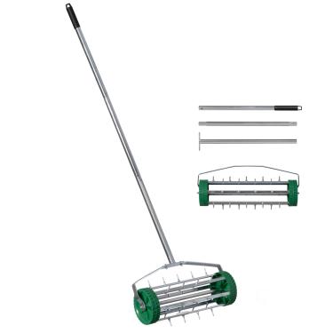 Imagem de Gardenised QI004663 Aerador de gramado durável com cabo de aço resistente e dentes de metal afiados para promover um crescimento de grama espessa, profundo e saudável, verde
