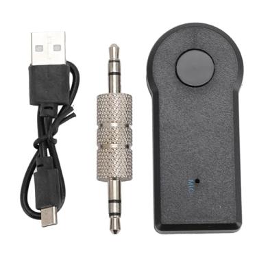 Imagem de Receptor Bluetooth para Carro, Adaptador Bluetooth AUX para Carro, Adaptador Bluetooth AUX Sem Fio de 3,5 Mm para Alto-falantes Estéreo Domésticos, Microfone Integrado (1 unidade)
