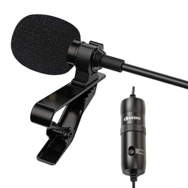 Imagem de Microfone lapela,mini portátil microfone de lapela Não sem fio Microfone com fio adequado para fones de ouvido/telefones celulares/computadores/palestras/conferências/transmissões ao vivo/Áudio/vocal