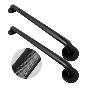 Imagem de Barras de apoio para deficientes, pacote com 2 barras de apoio de chuveiro de 45 cm para idosos, barras de apoio ADA de aço inoxidável 304 para banheiras e chuveiros, alças de chuveiro de segurança