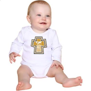 Imagem de Body intantil Gospel Joao 3.16  cruz dourada - Alearts, GG