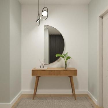 Imagem de Espelho Orgânico 115cm x 60cm E25 Moldura Preto Luxo Quarto Decorativo