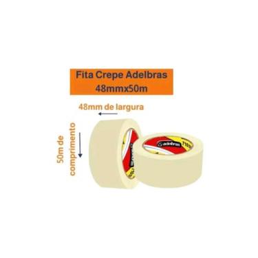 Imagem de Fita crepe branca 48mmx50m adelbras  kit com 3 rolo