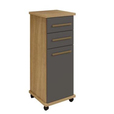 Imagem de Balcão Tókio 2 Gavetas Arte Móveis, Cinamomo/Grafite