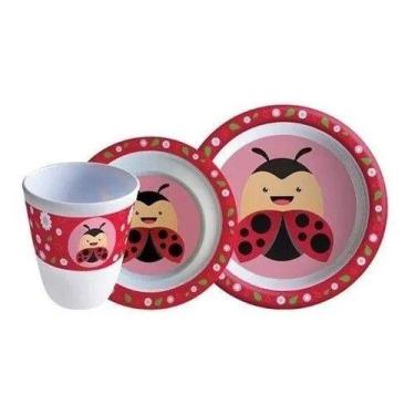 Imagem de Kit Refeição Infantil Joaninha Com 3 Peças - Art House