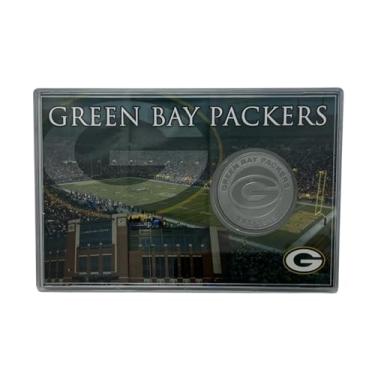 Imagem de Moeda Highland Mint NFL Green Bay Packers 10 cm x 7,6 cm Stadium Challenge com protetor, tamanho único, cores do time