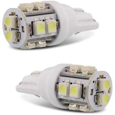 Imagem de Par Lâmpada Led T10 12v 10 leds smd Branca Mixcom