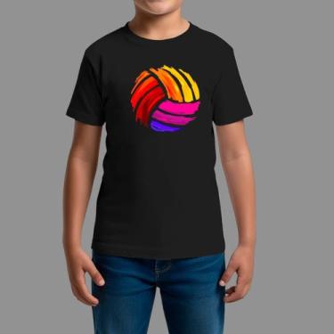Imagem de Camiseta Infatil 100% Algodão Casual Estilosa Manga Curta Voleiball - 