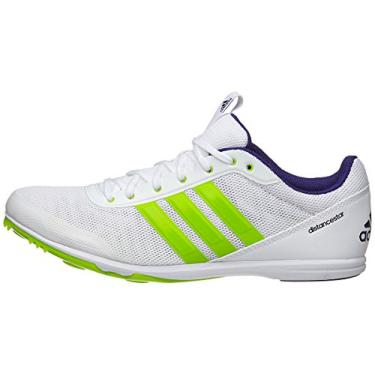 Imagem de adidas Tênis de corrida feminino Distancestar W com pontas, Branco/verde de alta resolução, roxo real, 10