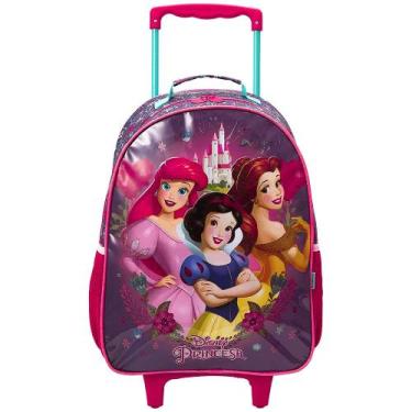 Imagem de Mochila De Rodinhas Escolar Infantil Princesas Disney - Xeryus, Rosa