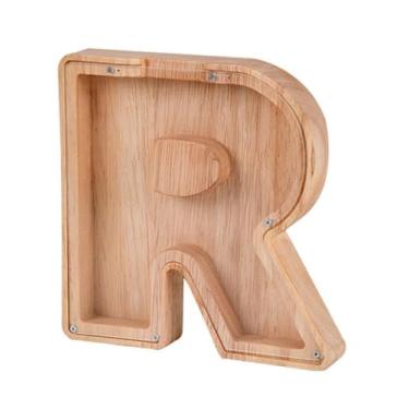 Imagem de Caixa de madeira para guardar moedas, caixa de dinheiro, cofrinho para crianças, decoração de casa - R