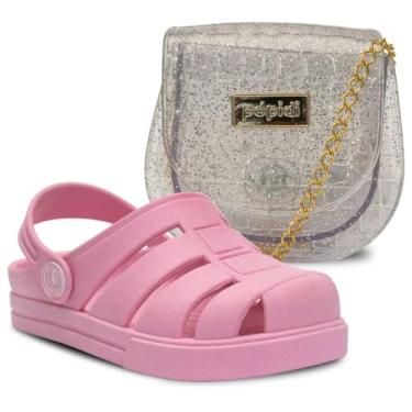 Imagem de Kit Bolsa E Babuche Infantil Sandalia Moda Feminina Menina Leve Confortavel K29 (Rosa, BR, Criança de 1 a 3 anos, Numérico, 20)