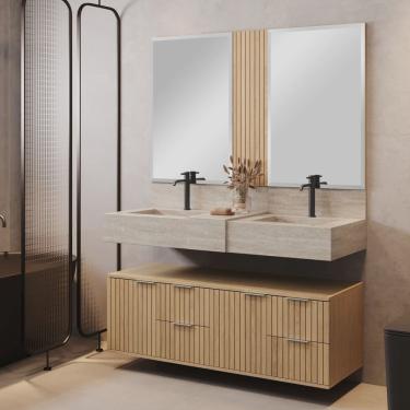 Imagem de Bancada em Porcelanato 120cm com Cuba Esculpida Ripy
