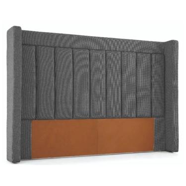 Imagem de Cabeceira Casal MH-6014 Herval para Colchão 193 cm Estrutura Madeira Maciça Estofado Marrom C1