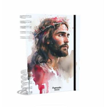 Imagem de Agenda Gospel Cristã 2024  - Jesus - foi por amor -  A5 2024 - Um Vers