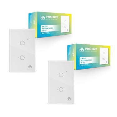 Imagem de Kit 2 Smart Interruptor Wi-Fi Positivo Casa Inteligente - 2 Módulos Touch - 2300W - 5A - Bivolt - Wi-Fi