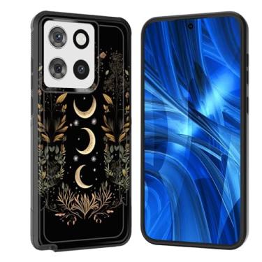 Imagem de JHYYTUJTYP Capa para Moto G Stylus 5G 2025, [Teste de queda de grau militar] Capa protetora resistente à prova de choque resistente para Motorola Moto G Stylus 5G 2025, lua estrela flores