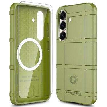 Imagem de LABILUS Rugged Shield Capa protetora tática magnética à prova de quedas de 2,4 m TPU grossa para MagSafe compatível com Galaxy S25 (6,2 polegadas) - Verde exército