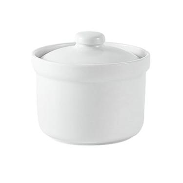 Imagem de Tigela de ovo cozida a vapor criativa e fofa com tampa, panela de ensopado doméstico para sopa fervente - 11,4 cm - branca