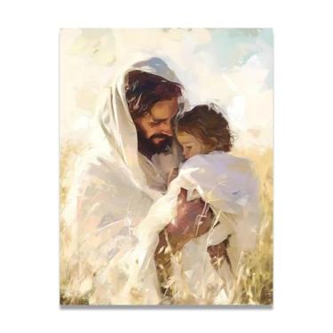 Imagem de Boneca mimada Jesus em tela, pôster, imagens de Jesus em tela, pinturas de arte de parede, pôster nórdico e impressões puras imagens de parede sagradas para sala de estar 80 x 60 cm